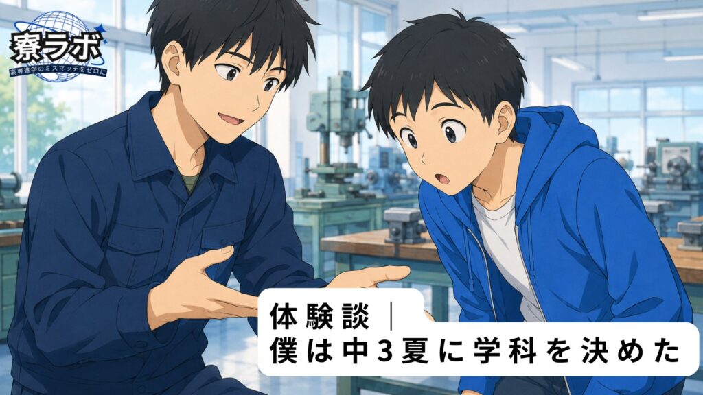体験談｜僕は中3夏に学科を決めた