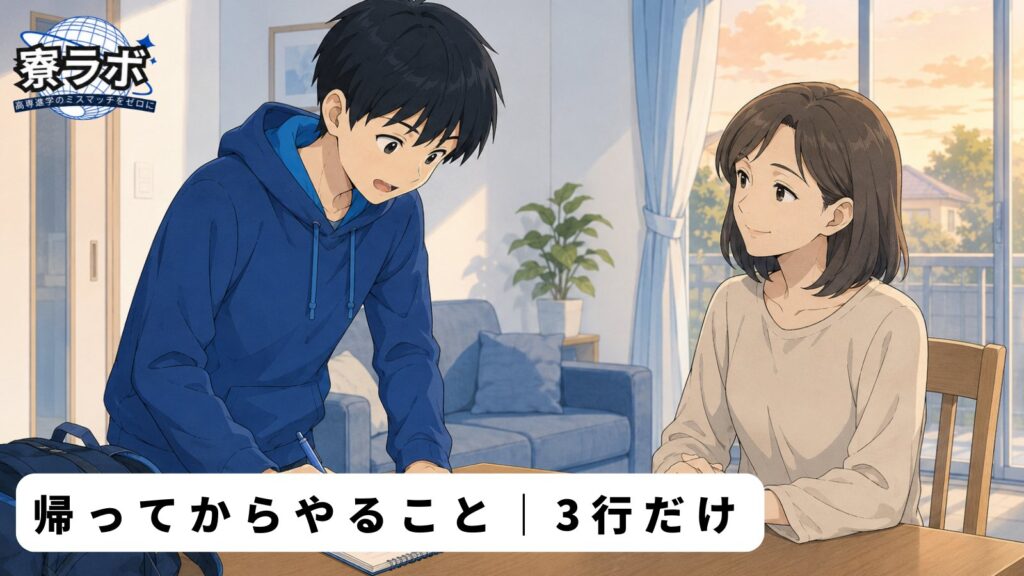 帰ってからやること｜3行だけ